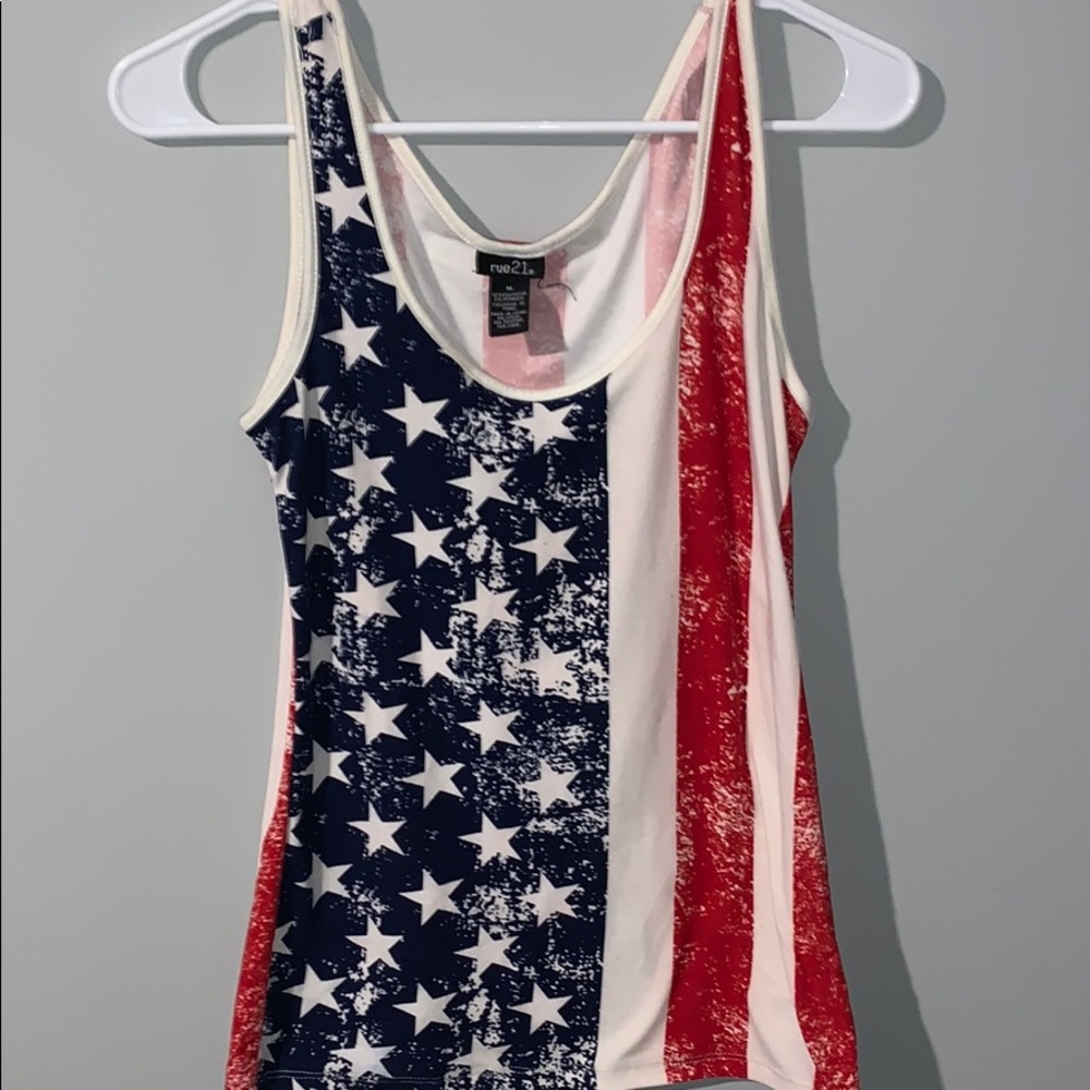 American Flag tank top.